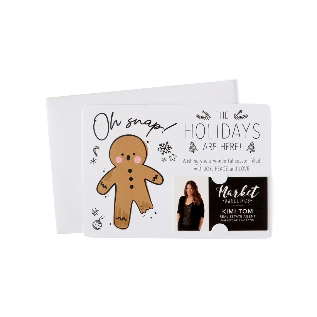 Set of "Oh Snap! The Holidays are Here" Gingerbread Mailer | Envelopes Included | M5-M003 Mailer Market Dwellings WHITE  