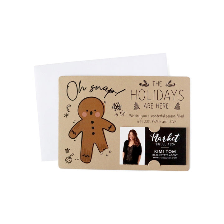 Set of "Oh Snap! The Holidays are Here" Gingerbread Mailer | Envelopes Included | M5-M003 Mailer Market Dwellings KRAFT  