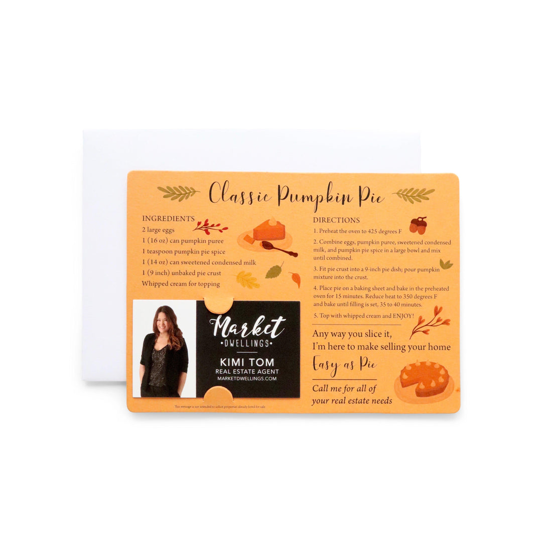 Set of "Classic Pumpkin Pie" Recipe Cards | Envelopes Included | M35-M004 - Market Dwellings