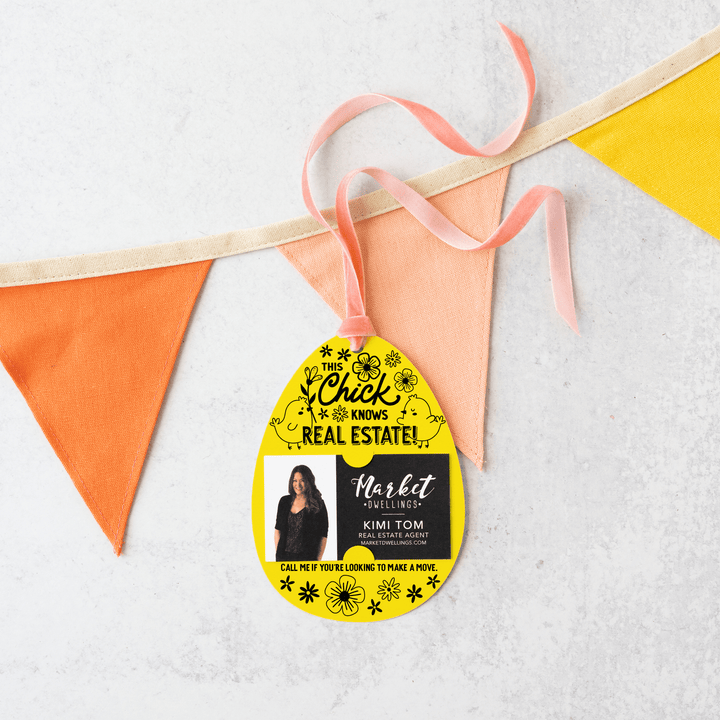 This Chick Knows Real Estate! | Spring Gift Tags | 7-GT007 Gift Tag Market Dwellings LEMON  