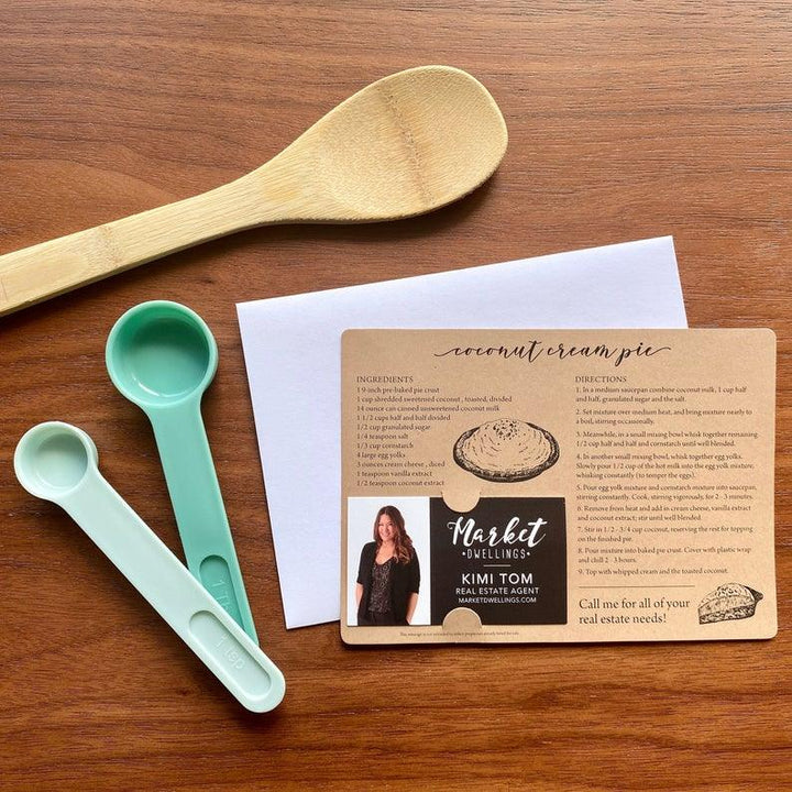 Set of "Coconut Cream Pie" Recipe Cards | Envelopes Included M32-M004 Mailer Market Dwellings   