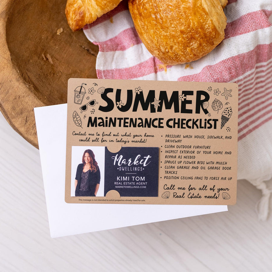 Set of "Hello Summer Maintenance Checklist" Mailers | Envelopes Included | M15-M004 - Market Dwellings