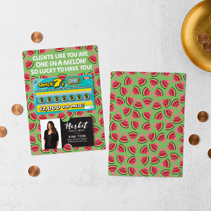 Set of Clients Like You Are One-In-A-Melon! So Lucky To Have You! | Summer Mailers | Envelopes Included | M48-M002-AB Mailer Market Dwellings LIGHT OLIVE  