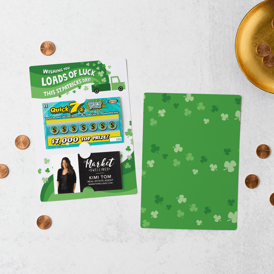Set of Wishing You Loads Of Luck this St. Patrick's Day! | St. Patrick's Day Mailers | Envelopes Included | M38-M002-AB Mailer Market Dwellings GREEN  
