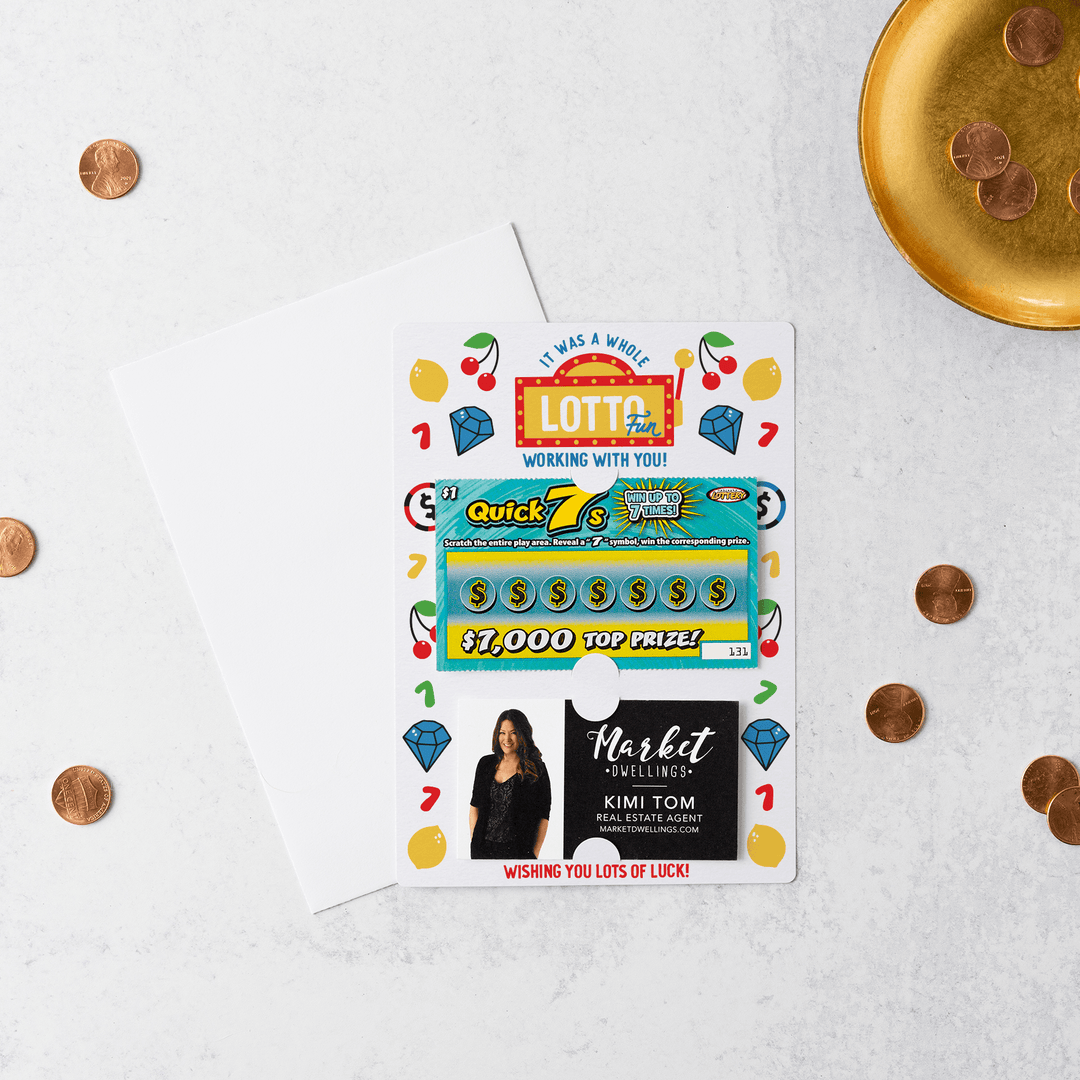 Set of It Was A Whole Lotto Fun Working With You! | Lotto Mailers | Envelopes Included | M44-M002 - Market Dwellings