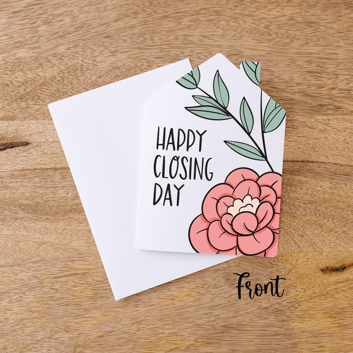 Set of Floral "Happy Closing Day" Real Estate Agent Greeting Cards | Envelopes Included | 15-GC002 Greeting Card Market Dwellings   