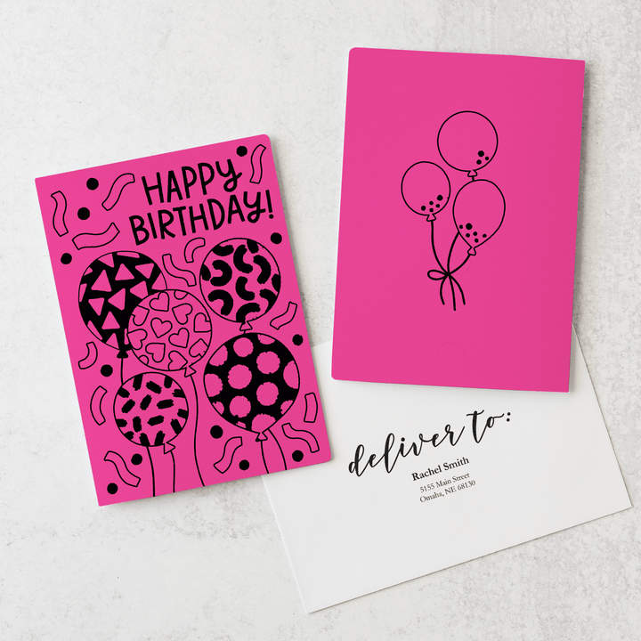 Set of Happy Birthday! | Greeting Cards | Envelopes Included | 53-GC001 Greeting Card Market Dwellings RAZZLE BERRY  
