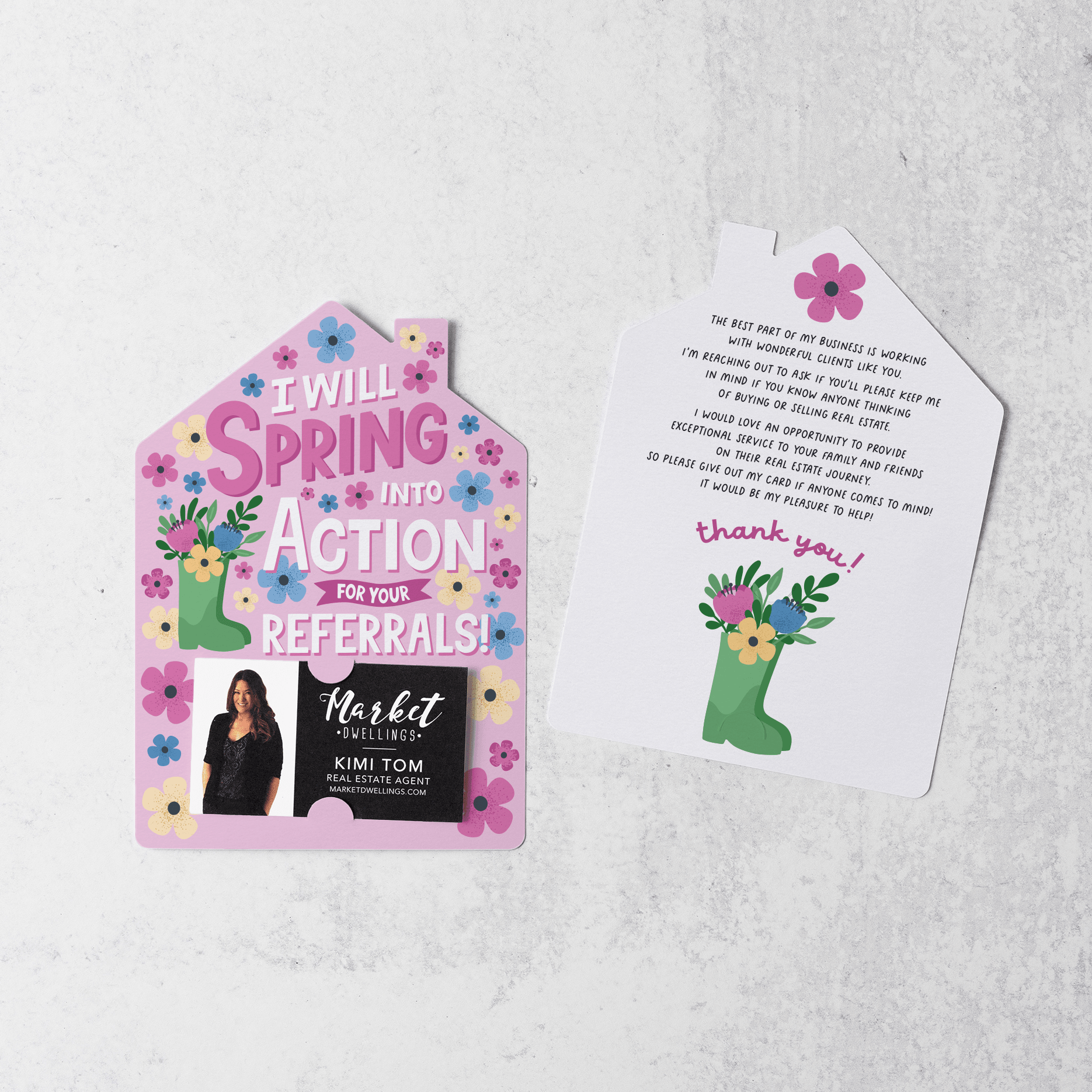 Set of I Will Spring Into Action For Your Referrals! | Spring Mailers ...